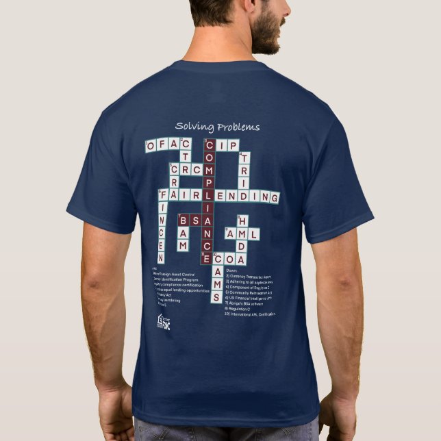 “Solving Problems” Bank Compliance - No Lapel  T-Shirt (Back)