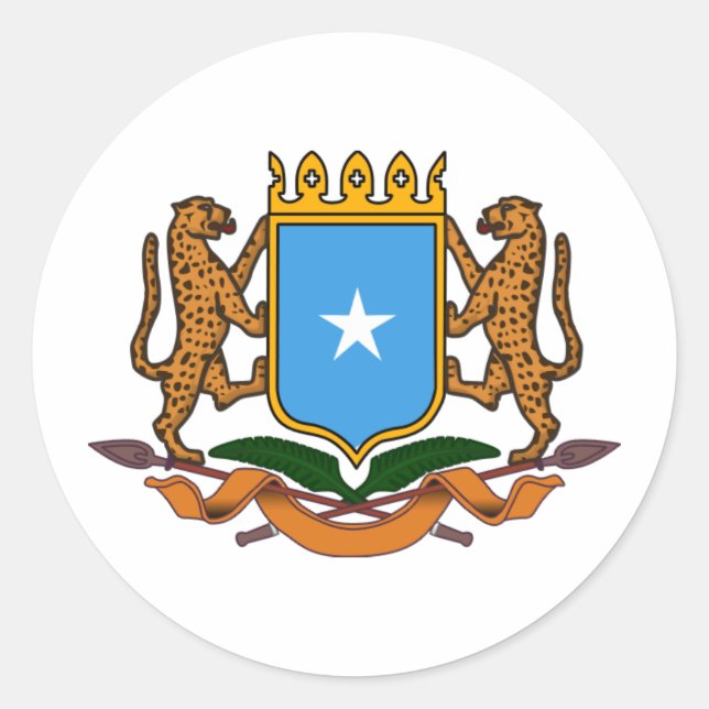 Somalia coat of arms classic round sticker (Front)