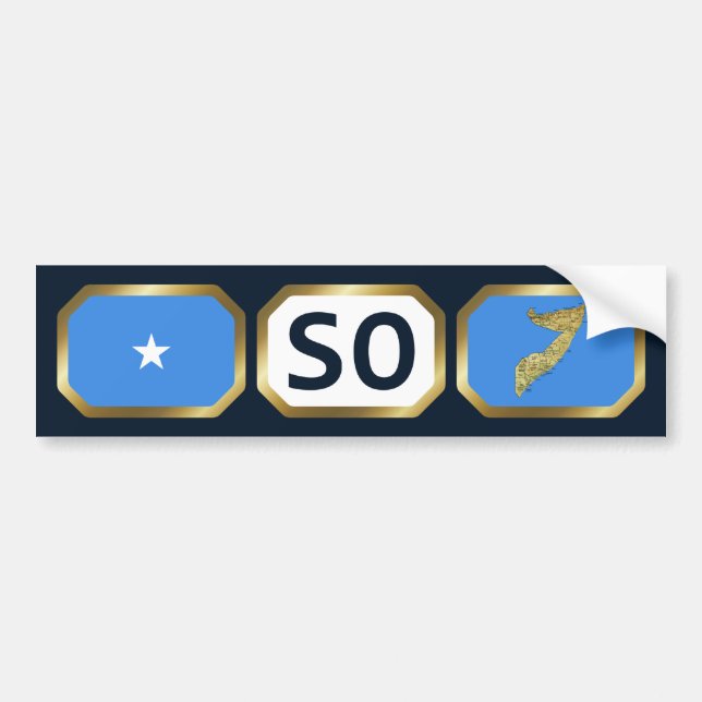 Somalia Flag Map Code Bumper Sticker (Front)