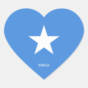 Somalia Flag Splendid Patriotic Heart Sticker