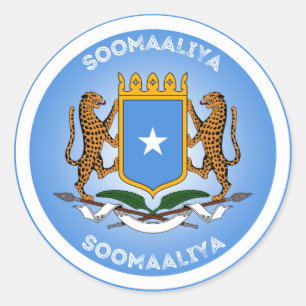 Somalia Heritage Emblem Classic Round Sticker