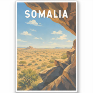 Somalia Illustration Travel Art Vintage