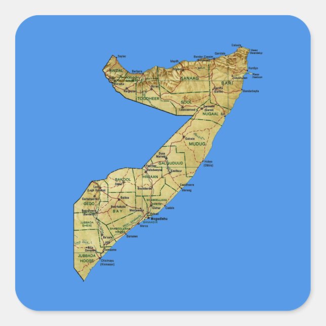 Somalia Map Sticker (Front)