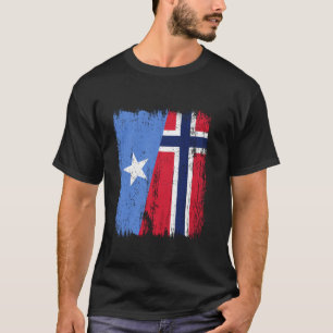 Somalia Norway Half Flag Somalian Norwegian Ancest T-Shirt