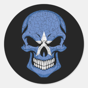 Somalia Smiling Skull Flag Classic Round Sticker