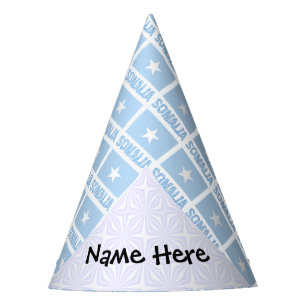 Somalia Somali Flag Tiled Black Personalisation Party Hat