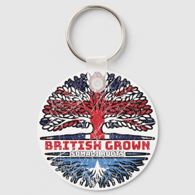 Somalia Somali Uk United Kingdom British Tree Key Ring (Front)