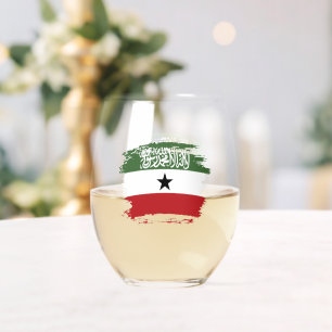 Somaliland flag stemless wine glass