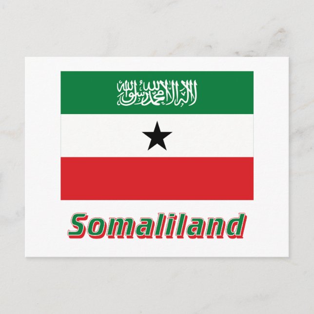 Somaliland Flag with Name Postcard (Front)