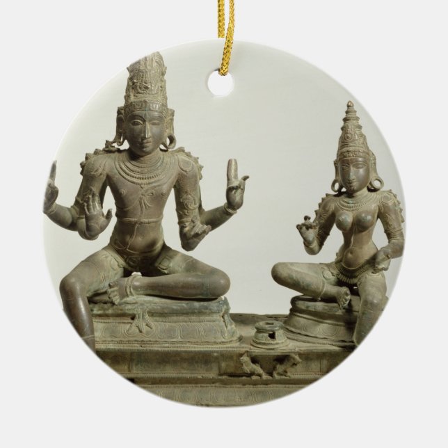 Somaskanda, Chola, Tamil Nadu (bronze) Ceramic Ornament (Front)