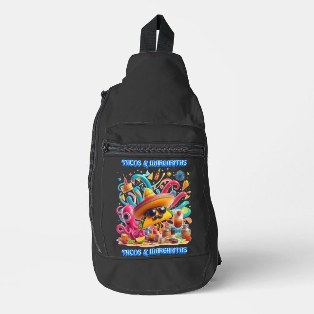 Sombrero and Sunglasses tacos and margaritas Sling Bag (Front)