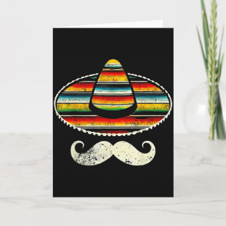 Sombrero Moustache Sungles Cinco De Mayo Fiesta Me Card