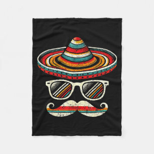 Sombrero Moustache Sungles Cinco De Mayo Fiesta Me Fleece Blanket