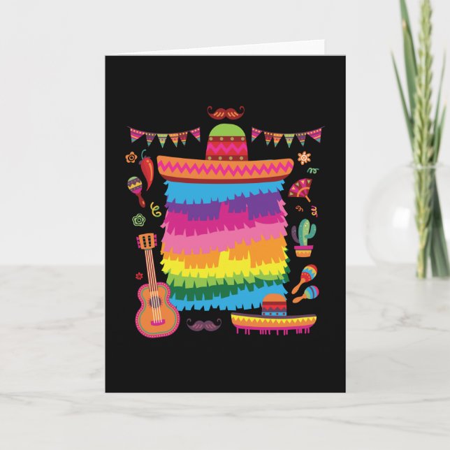 Sombrero Pinata Costume Birthday Card (Front)