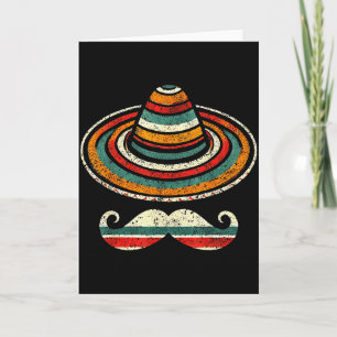 Sombrero Serape Cinco De Mayo Moustache Fiesta Men Card