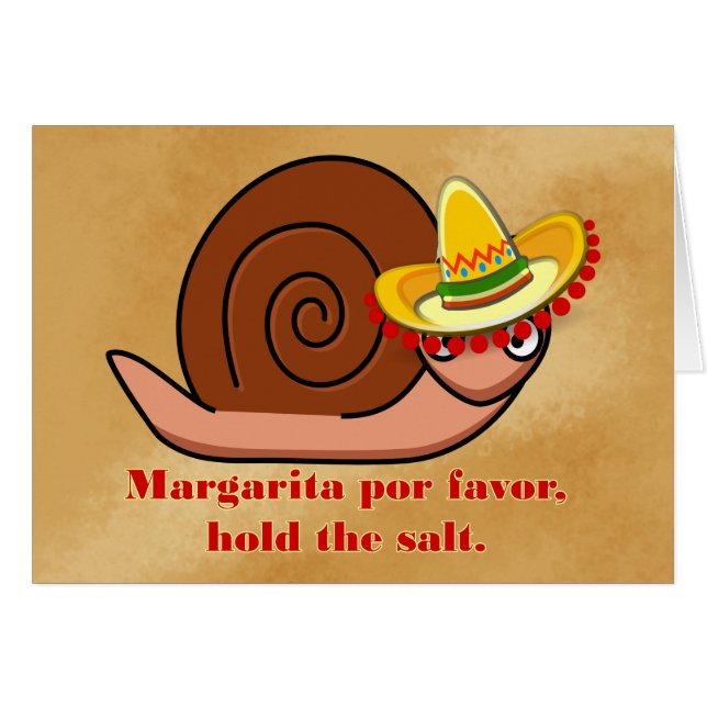 Sombrero-wearing Snails wants Margarita no salt (Front Horizontal)