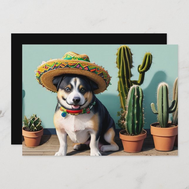 sombreros perros invitation (Front/Back)