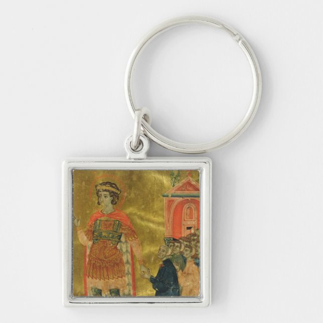Some brothers praying to St. Theodore Key Ring (Front)