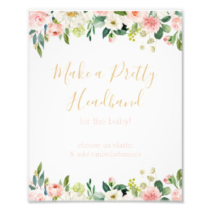 Some Bunny Baby Shower Make a Headband Sign