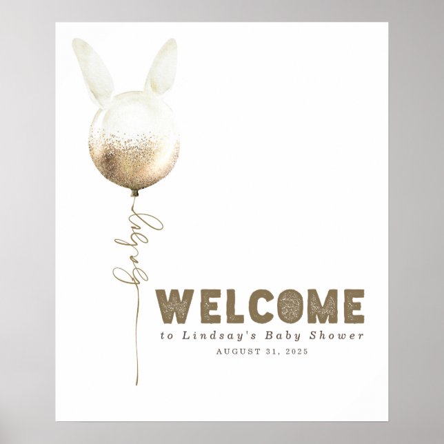 Some Bunny Balloon Baby Shower Welcome Sign (Front)