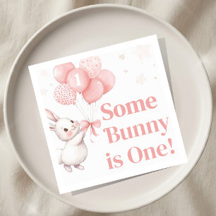 Some Bunny Balloon Birthday Party  Napkin