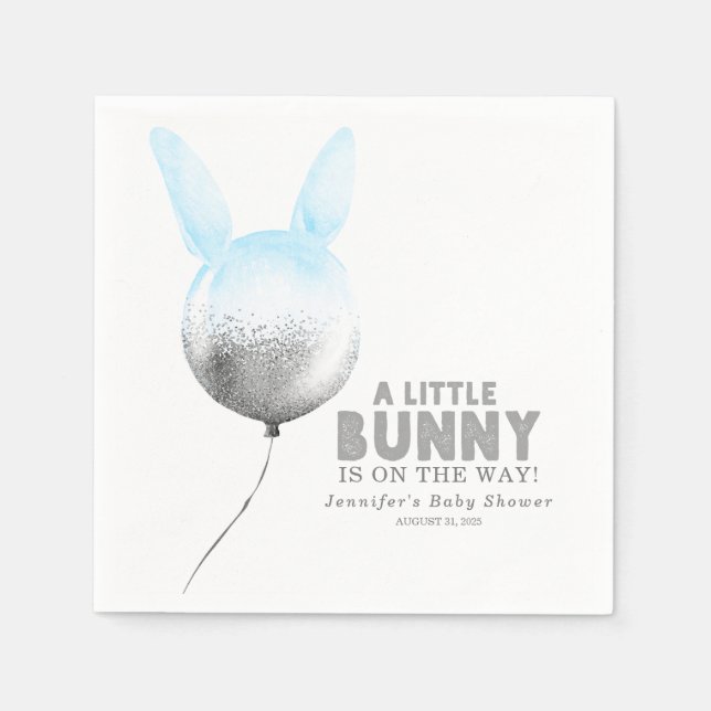 Some Bunny Balloon Spring Baby Shower Napkin (Front)