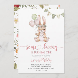  Some Bunny Birthday Party Invitation