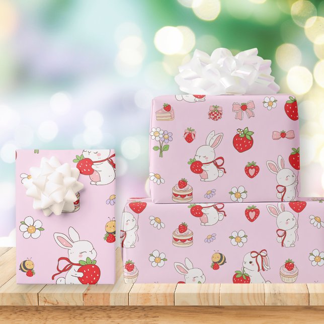 Some Bunny Birthday Pink Wrapping Paper (Creator Uploaded)