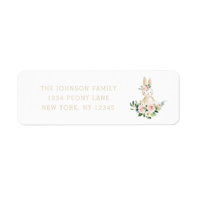 Some Bunny Blush Floral Return Address Label (Front)