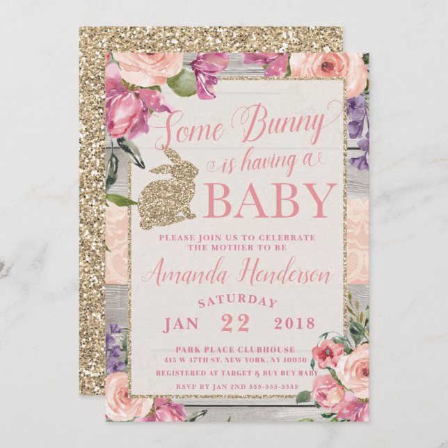 Some Bunny Easter Baby Shower Invitation (Front/Back)