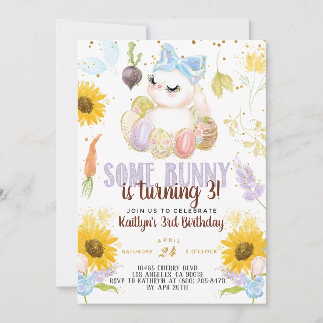 Some Bunny Easter Birthday Invitation (Front)