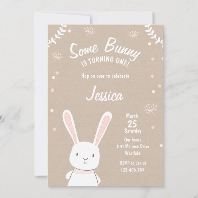 Some Bunny Easter Spring Birthday Invitation (Front)