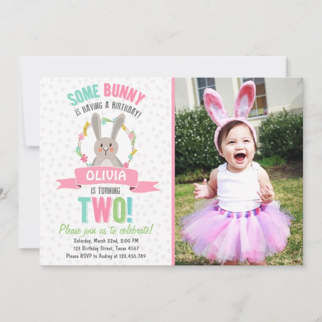 Some Bunny Easter Spring Birthday Invitation (Front)