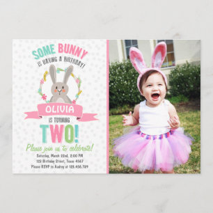 Some Bunny Easter Spring Birthday Invitation