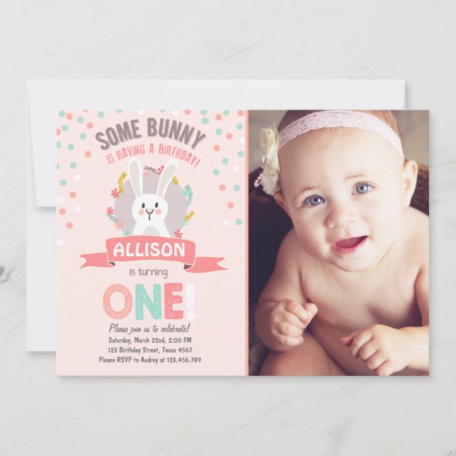 Some Bunny Easter Spring Birthday Invitation (Front)