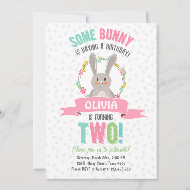 Some Bunny Easter Spring Birthday Invitation (Front)