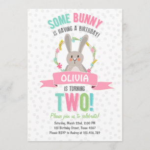 Some Bunny Easter Spring Birthday Invitation