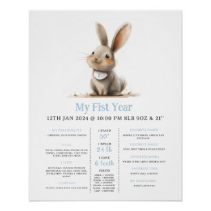 Some Bunny First Bday Milestone Poster
