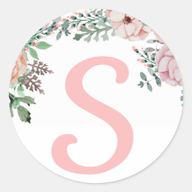 Some Bunny Floral Initial Sticker (Front)