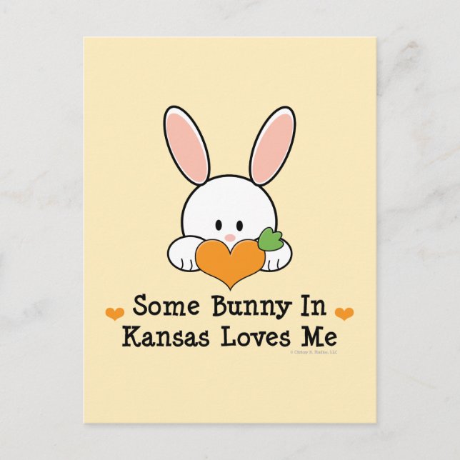 Some Bunny in Kansas Loves Me Postcard (Front)