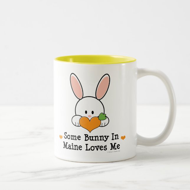 Some Bunny In Maine Loves Me Two-Tone Coffee Mug (Right)