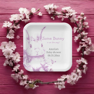 Some Bunny is coming Baby Shower  Paper Plate