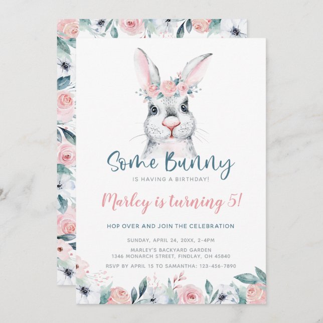 Some Bunny is Having a Birthday, Any Age Party Invitation (Front/Back)