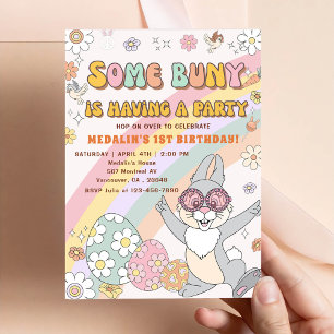 Some Bunny Is Having A Party Birthday Party Invita Invitation