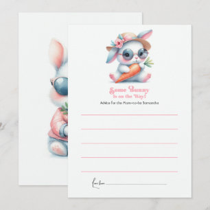 Some Bunny Is On the Way Baby Shower Advice Card