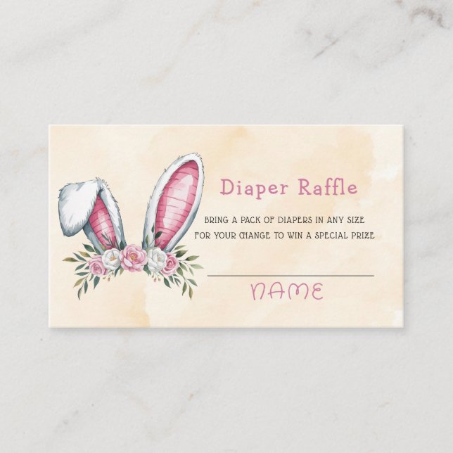 Some Bunny Is On The Way! Baby Shower Business Card (Front)