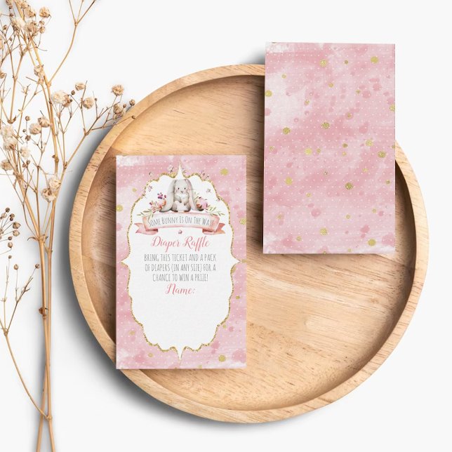 Some Bunny Is On The Way Baby Shower Diaper Raffle Enclosure Card (Creator Uploaded)