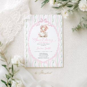 Some Bunny Is On The Way Baby Shower Girl Invitation