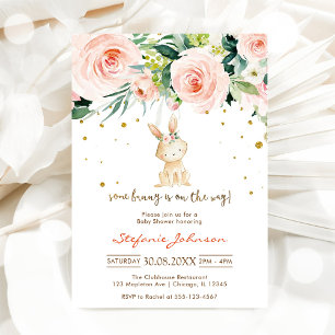 Some Bunny Is On The Way Baby Shower Invitation