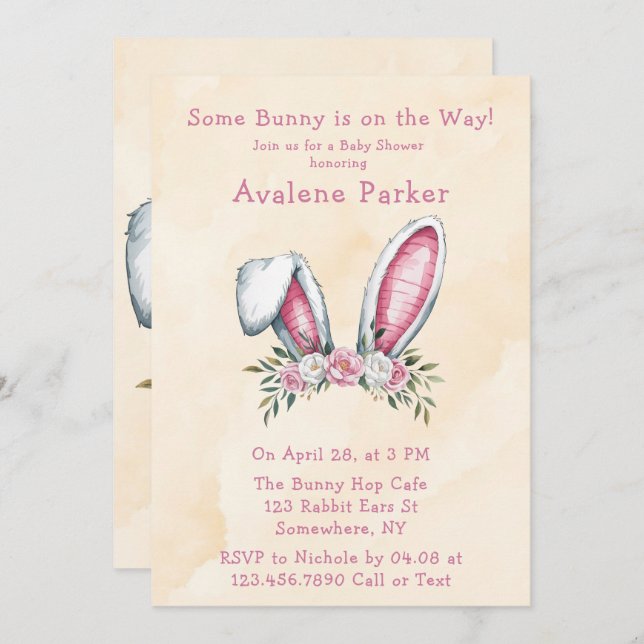 Some Bunny Is on the Way! Baby Shower Welcome Sign Invitation (Front/Back)